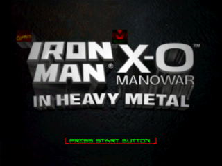 Iron Man X-O Manowar in Heavy Metal title screen for Playstation